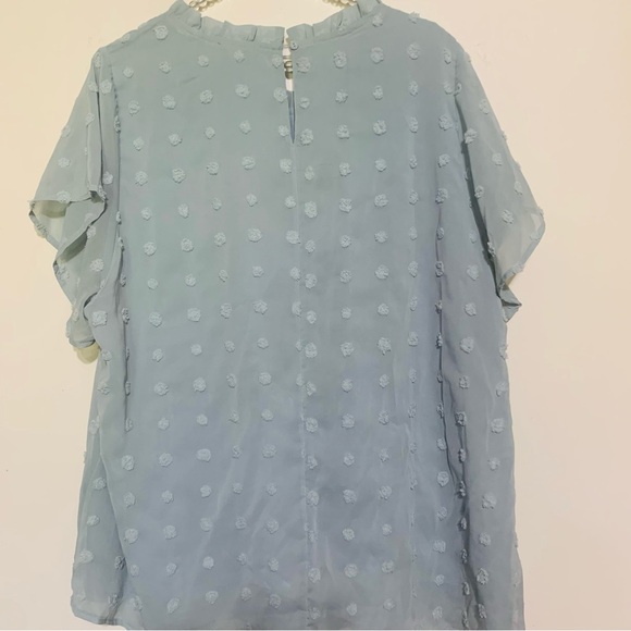 Swiss Dot Butterfly Sleeve Blouse 2X - Picture 4 of 8